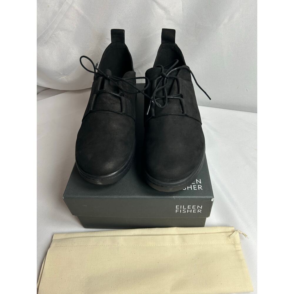 Eileen Fisher KIPLING Black Tumbled Nubuck Sneakers, Pick Wmn's US Size 10 New